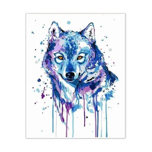 Blue Wolf Paint By Numbers Kit
