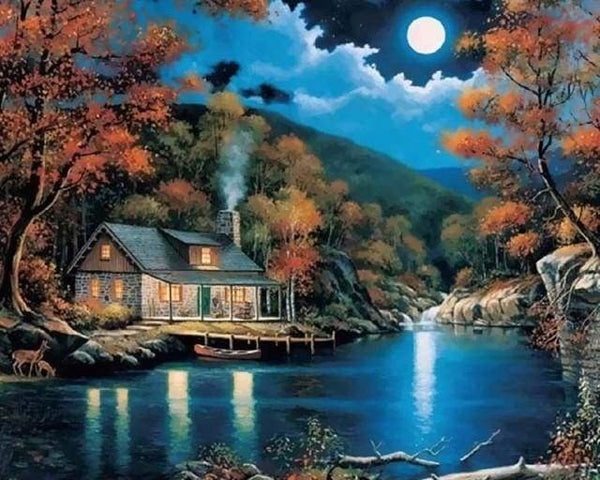 Full Moon Night Paint By Numbers Kit