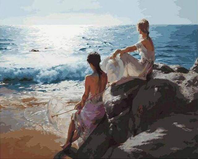 Girls on the Beach | Paint By Numbers Kit | Paint with Number