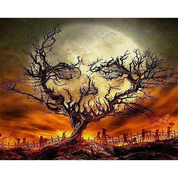 Halloween Scary Tree Paint By Numbers Kit
