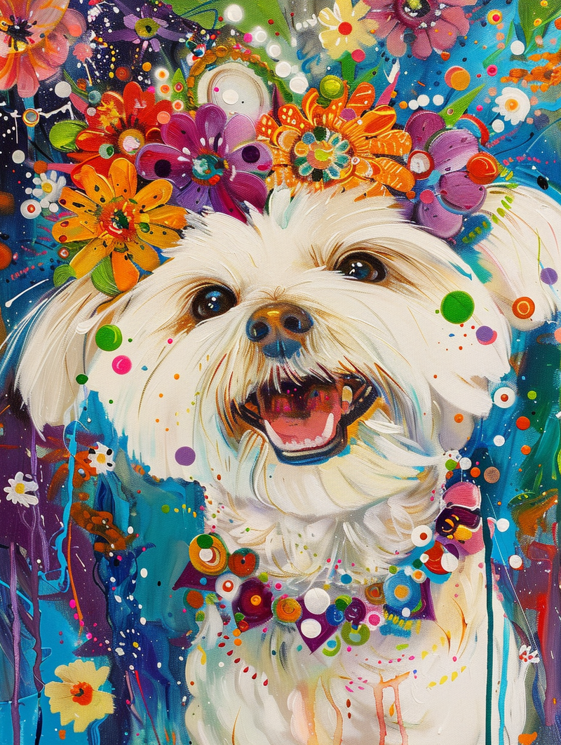 Blossom Pup Bliss Paint By Numbers Kit