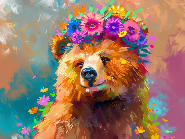 Blooming Bear Serenity Paint By Numbers Kit