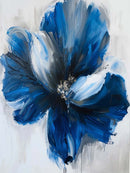 Abstract Blue Flower Art