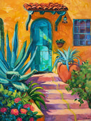 Blue Door Blossoms - Premium Paint By Numbers Kit