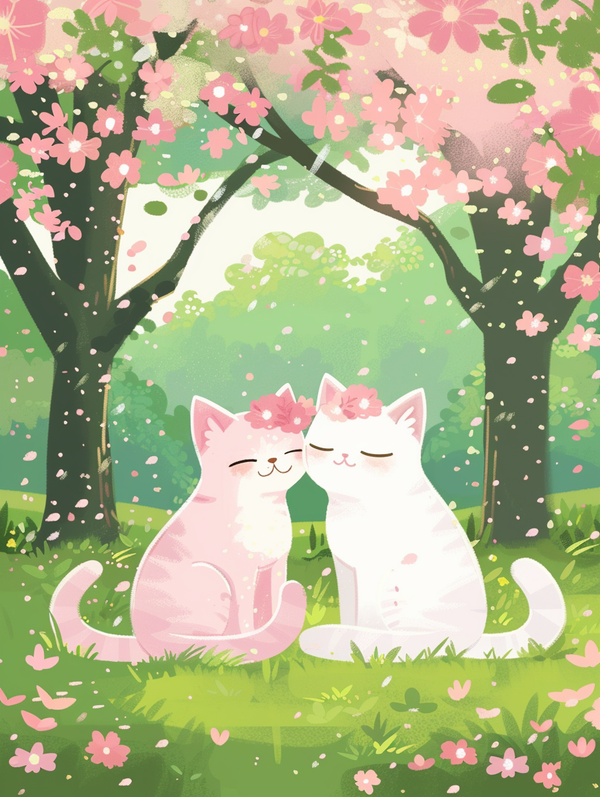 Cat Love in the Forest