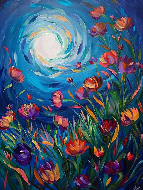 Dancing Flowers Under Moonlight