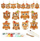 Gingerbread Christmas Owls eight-piece design set