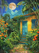 Moonlit Garden Blue Door Paint By Numbers Kit.