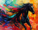 Rainbow Mane Black Horse