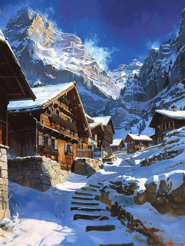 Swiss Mountain Serenity Paint by Numbers Kit