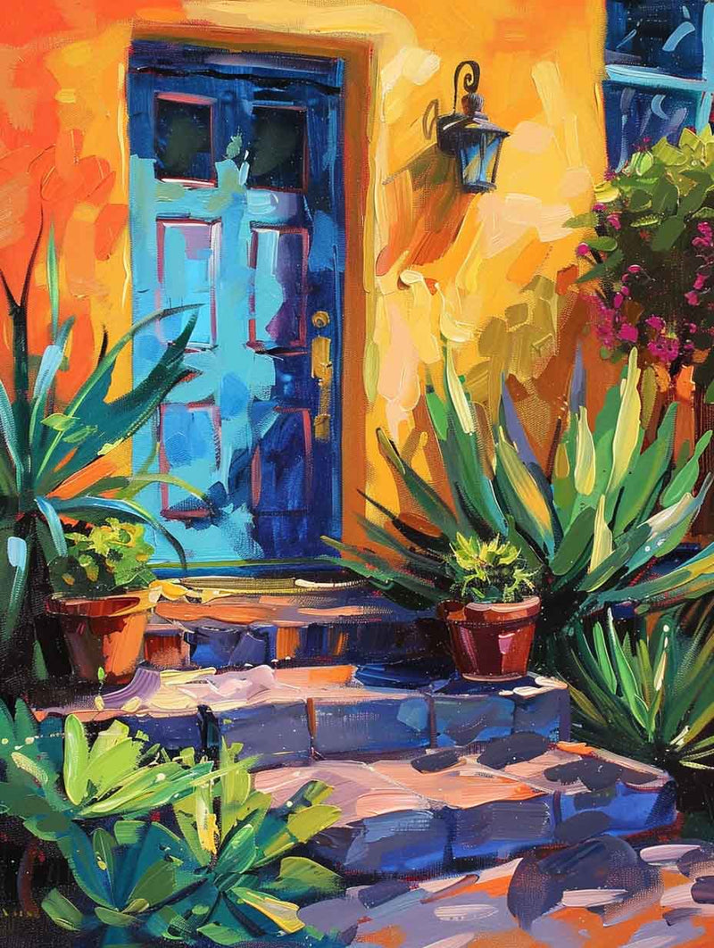 Vibrant Blue Door Paint By Numbers Kit