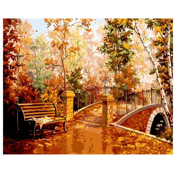 A Bridge And Autumn Paint By Numbers Kit