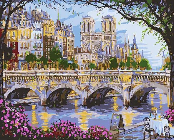 A Bridge In Paris Style Romance Paint By Numbers Kit