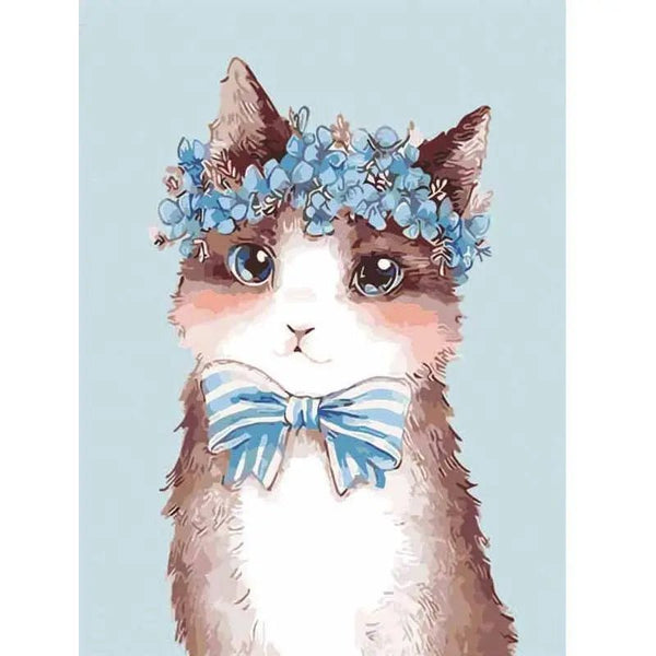 A Cat With A Flower Crown Paint By Numbers Kit