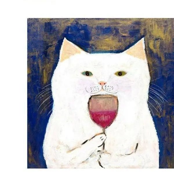 A Cat With A Glass Of Wine Paint By Numbers Kit