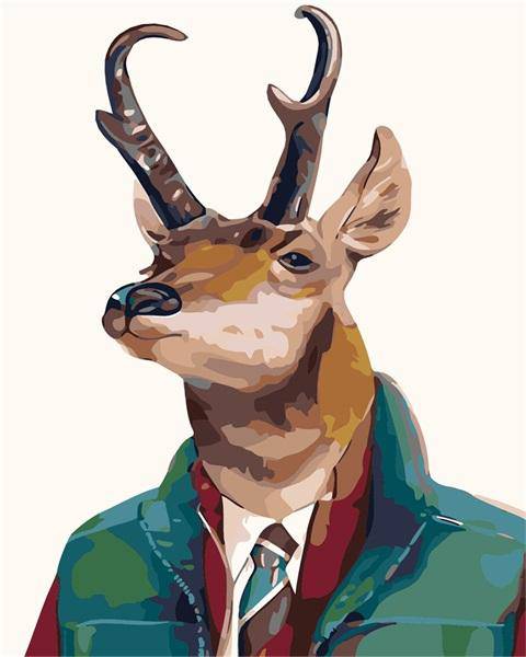 A Gentle Green Suited Deer Paint By Numbers Kit