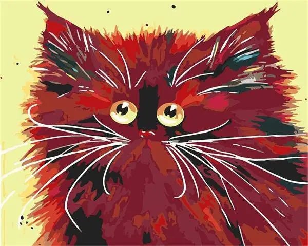 A Red Face Cat Paint By Numbers Kit