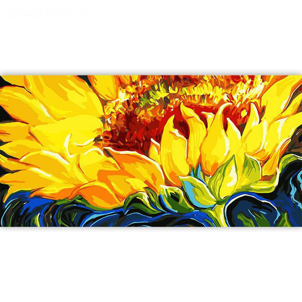A Sunflower Paint By Numbers Kit