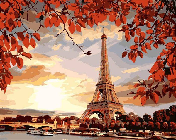 A Wonderful Evening Eiffel Tower Paint By Numbers Kit