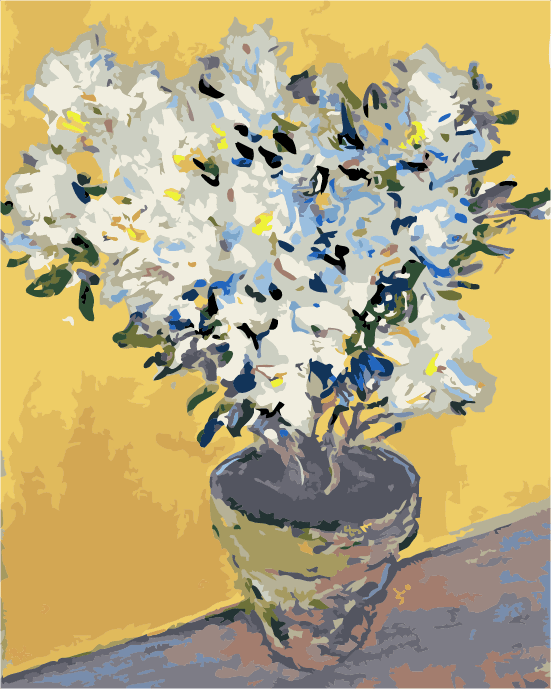 A Yellow White Vase Paint By Numbers Kit