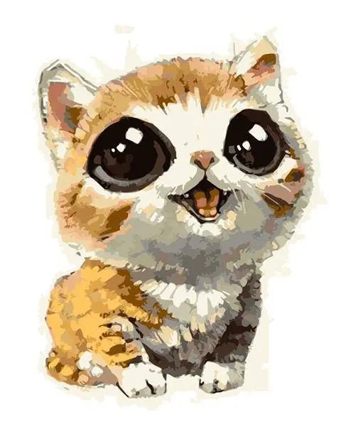 Adorable Small Cat Paint By Numbers Kit