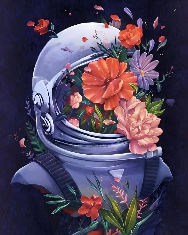 Astronaut Flower Paint By Numbers Kit