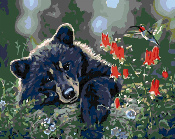 Baby Bear And Flower Paint By Numbers Kit
