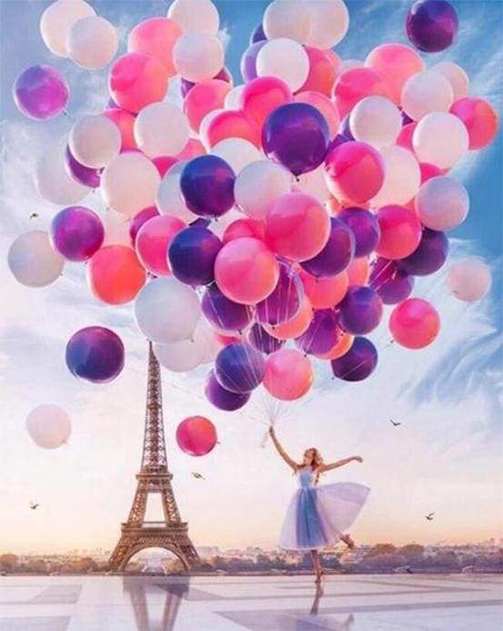 Balloons Release in Paris Paint By Numbers Kit