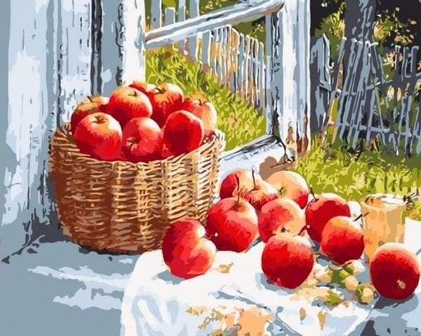 Basket of Red Apples Paint By Numbers Kit