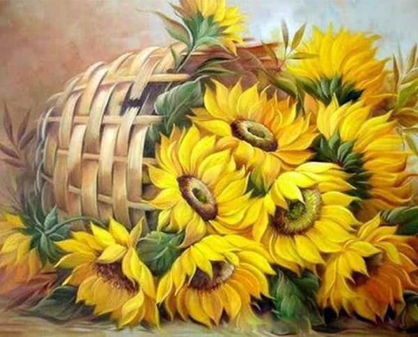 Basket of Sunflowers Paint By Numbers Kit