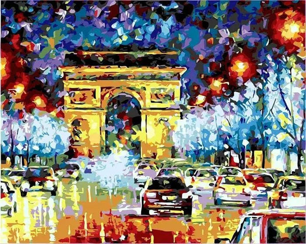 Beautiful Arc de Triomphe Paris France Paint By Numbers Kit