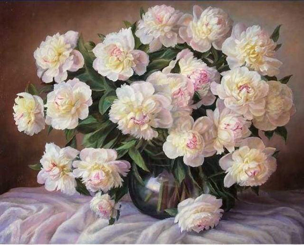 Beautiful bouquet of White Flowers Paint By Numbers Kit