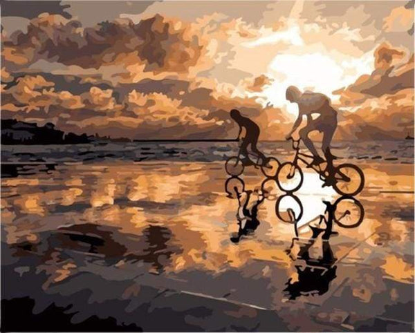 Biking at Sunset Paint By Numbers Kit