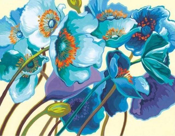 Blue flowers Paint By Numbers Kit