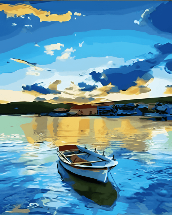 Blue Shades in a Lake Paint By Numbers Kit