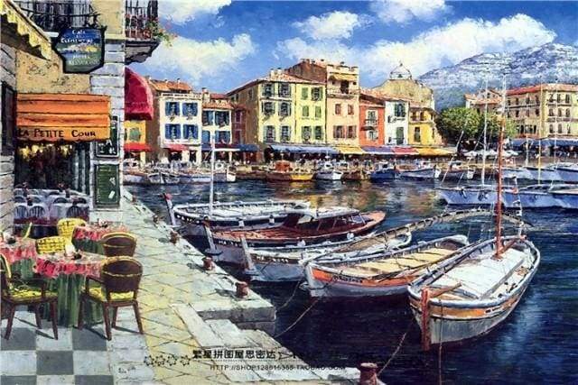 Boats in Harbor Paint By Numbers Kit