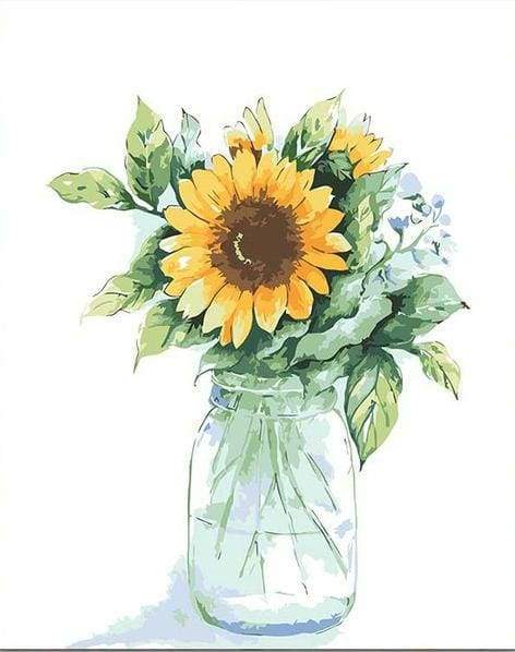 Bottle Of Sunflowers Paint By Numbers Kit