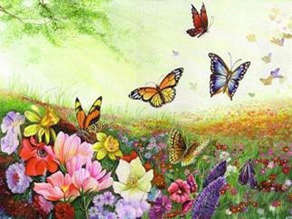 Butterflies and Flowers Paint By Numbers Kit