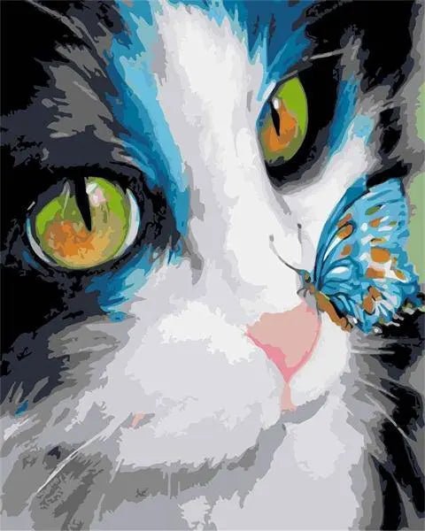 Butterfly in Cats Nose Paint By Numbers Kit