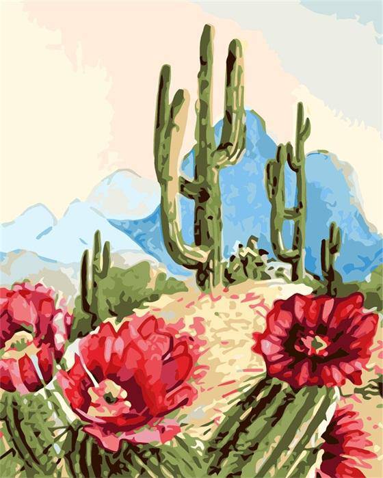 Cactus Flower Paint By Numbers Kit