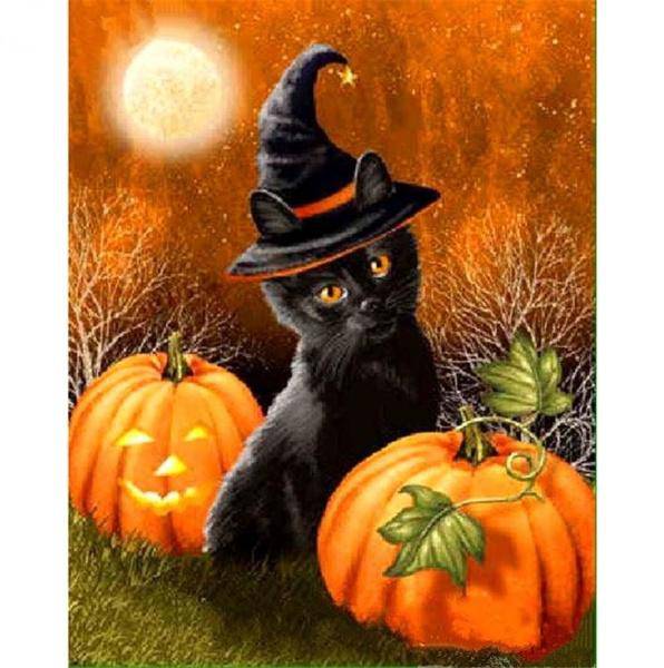 Cat Pumpkin Paint By Numbers Kit