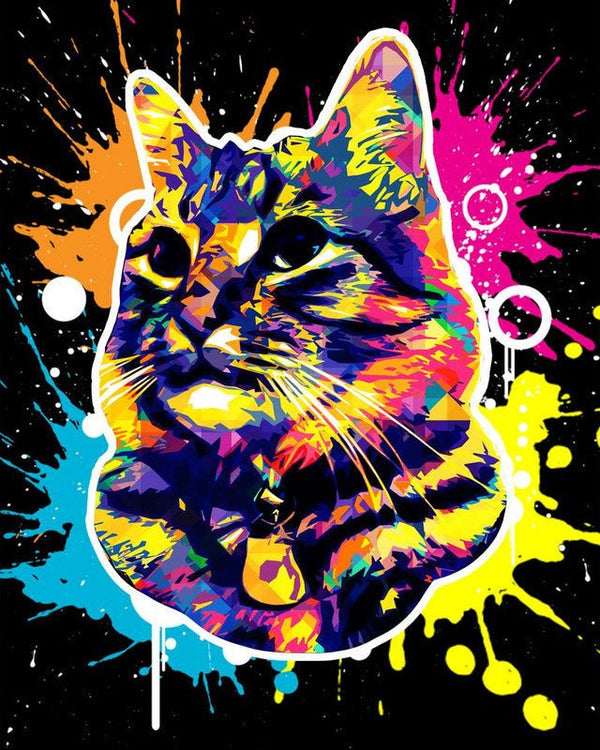 Cat Splash Pop Art Paint By Numbers Kit