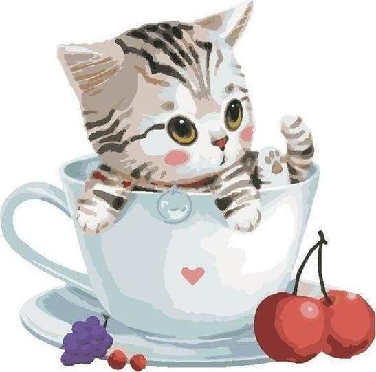 Cherry Cat Paint By Numbers Kit