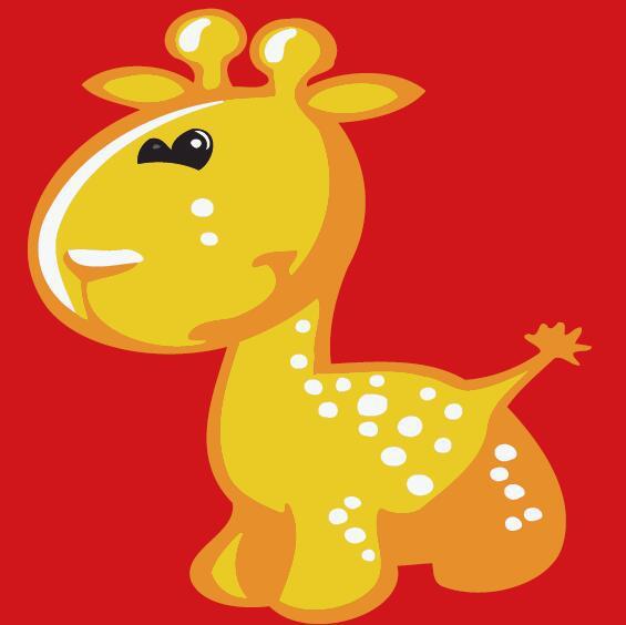Children Painting kit Giraffe in shape Paint By Numbers Kit