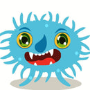 Children Painting kit Little Blue and round Monster Paint By Numbers Kit