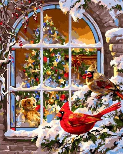 Christmas Bird Paint By Numbers Kit