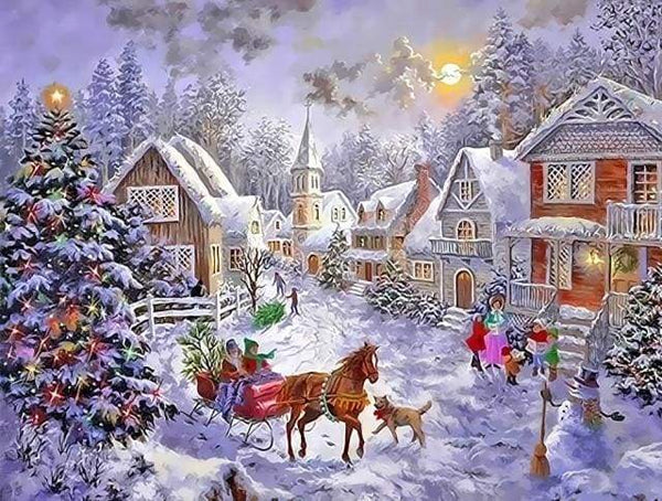 Christmas cottage Paint By Numbers Kit