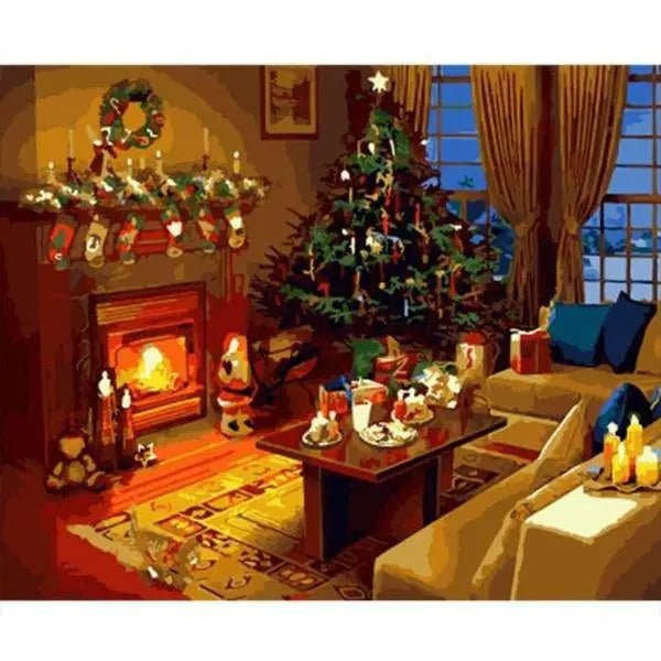 Christmas Living Room Paint By Numbers Kit