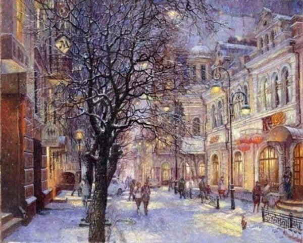 City during Winter Paint By Numbers Kit