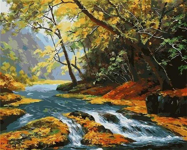 Clear River in the Forest Paint By Numbers Kit